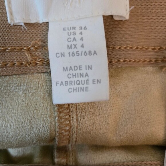 H&M Faux Leather Pull-On Leggings Tan Color Size 4 - Picture 7 of 11